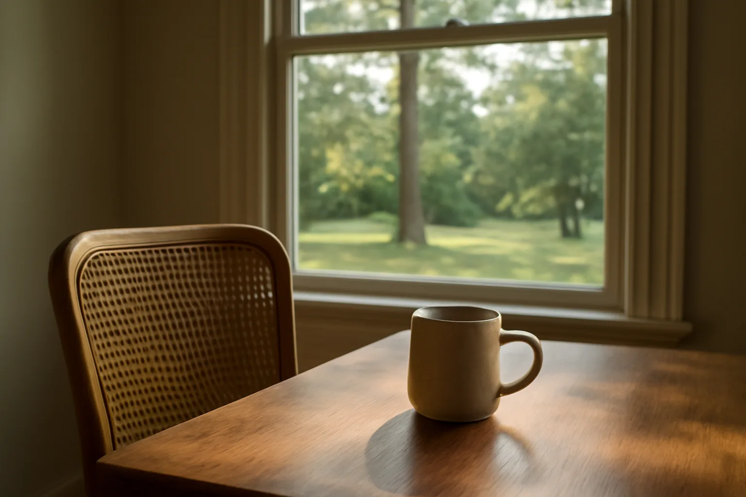 Sunlit Arkansas bungalow table ready for remote online notarization work